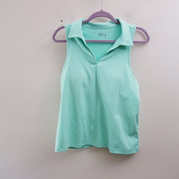 Jockey Women's Mint Green Polo Tank with Built-in Bra (XL) NWT! - Picture 1 of 7